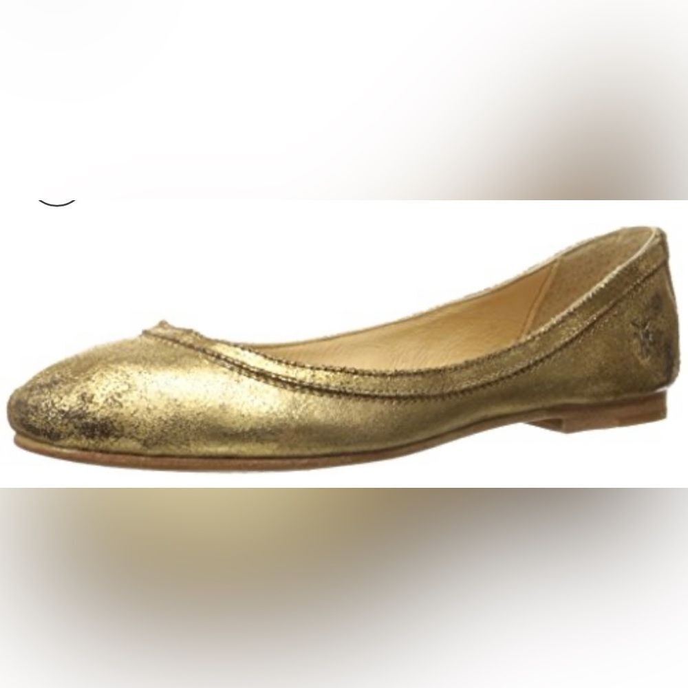 Frye Women's Carson Metallic Gold ballet shoes; size 6; Preloved & very comfy
